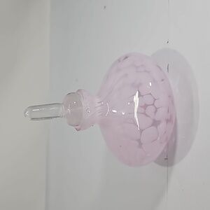 Art Glass Hand Blown Pink Spots Perfume Bottle